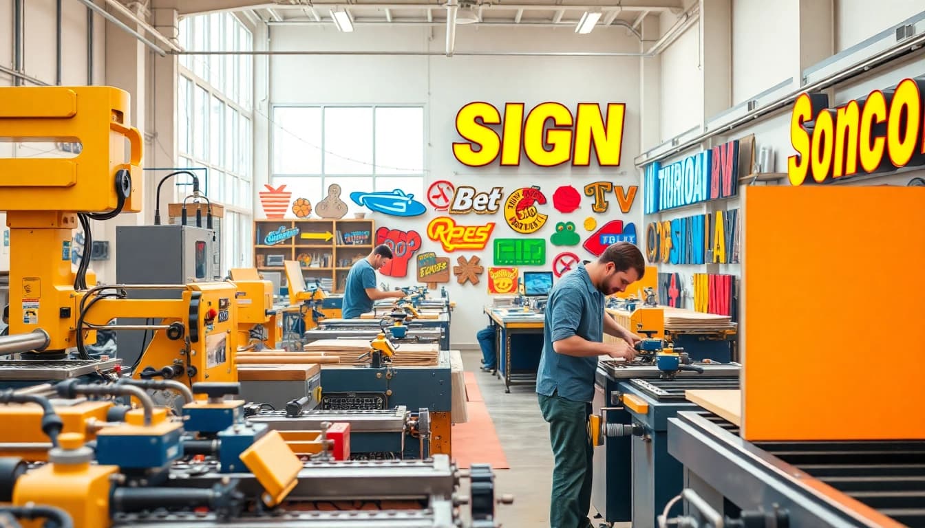Craftsmanship in action at pm signs corporation showcasing skilled artisans making quality signs.