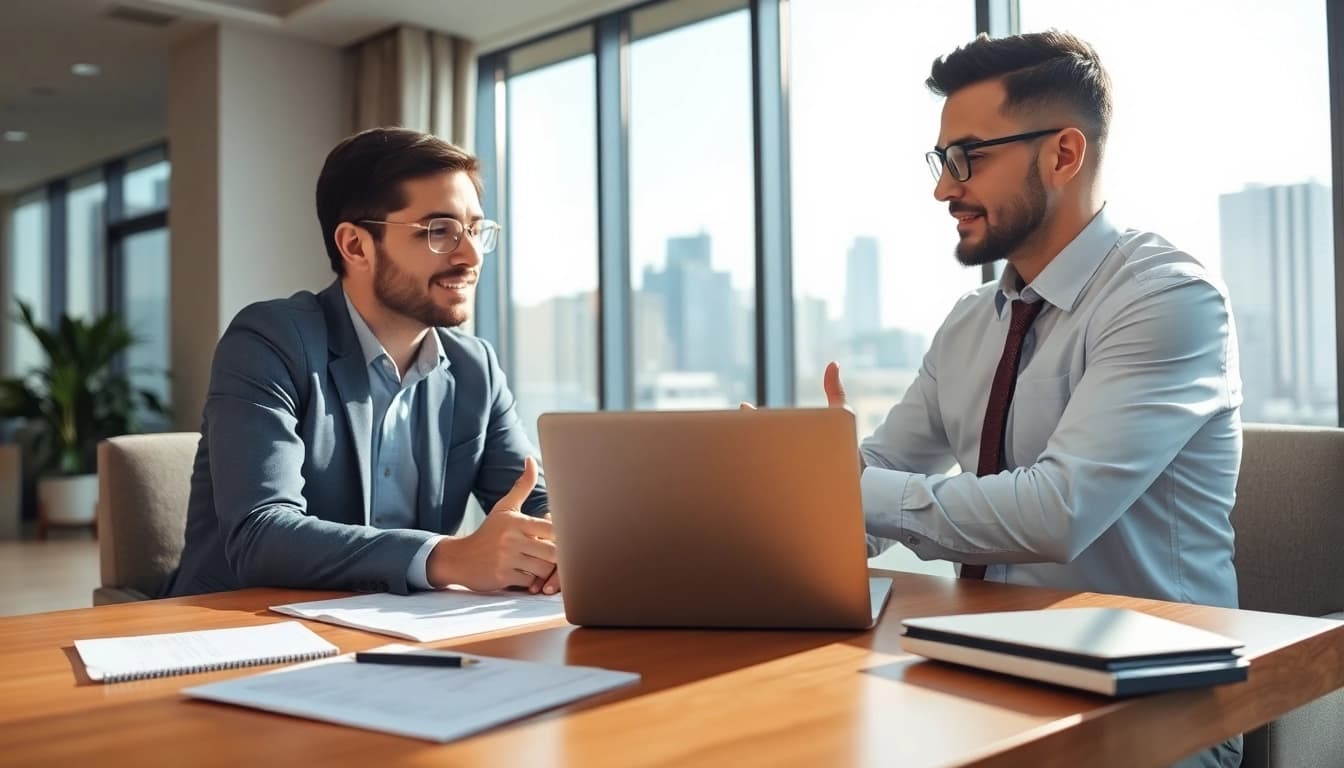 Mengoptimalkan investasi dengan deposit 1k di ruang rapat modern.
