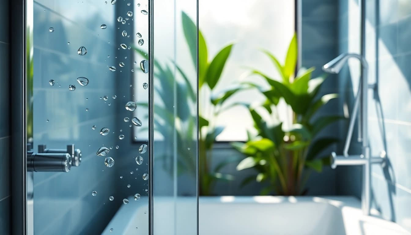 Experience elegant showers with luxurious tiles and sleek fixtures in a serene bathroom.