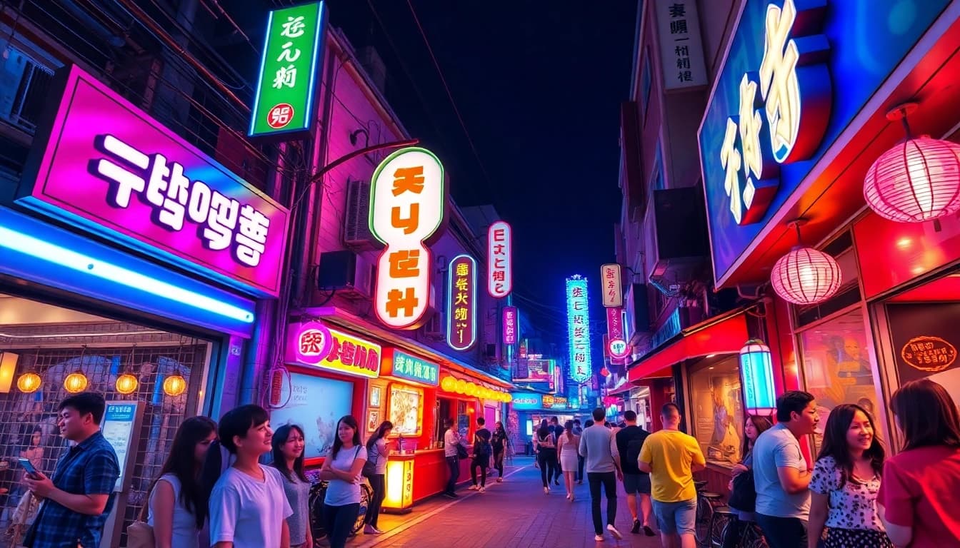 제주도에서 노래방과 셔츠룸을 포함한 활기찬 야경을 경험하세요.