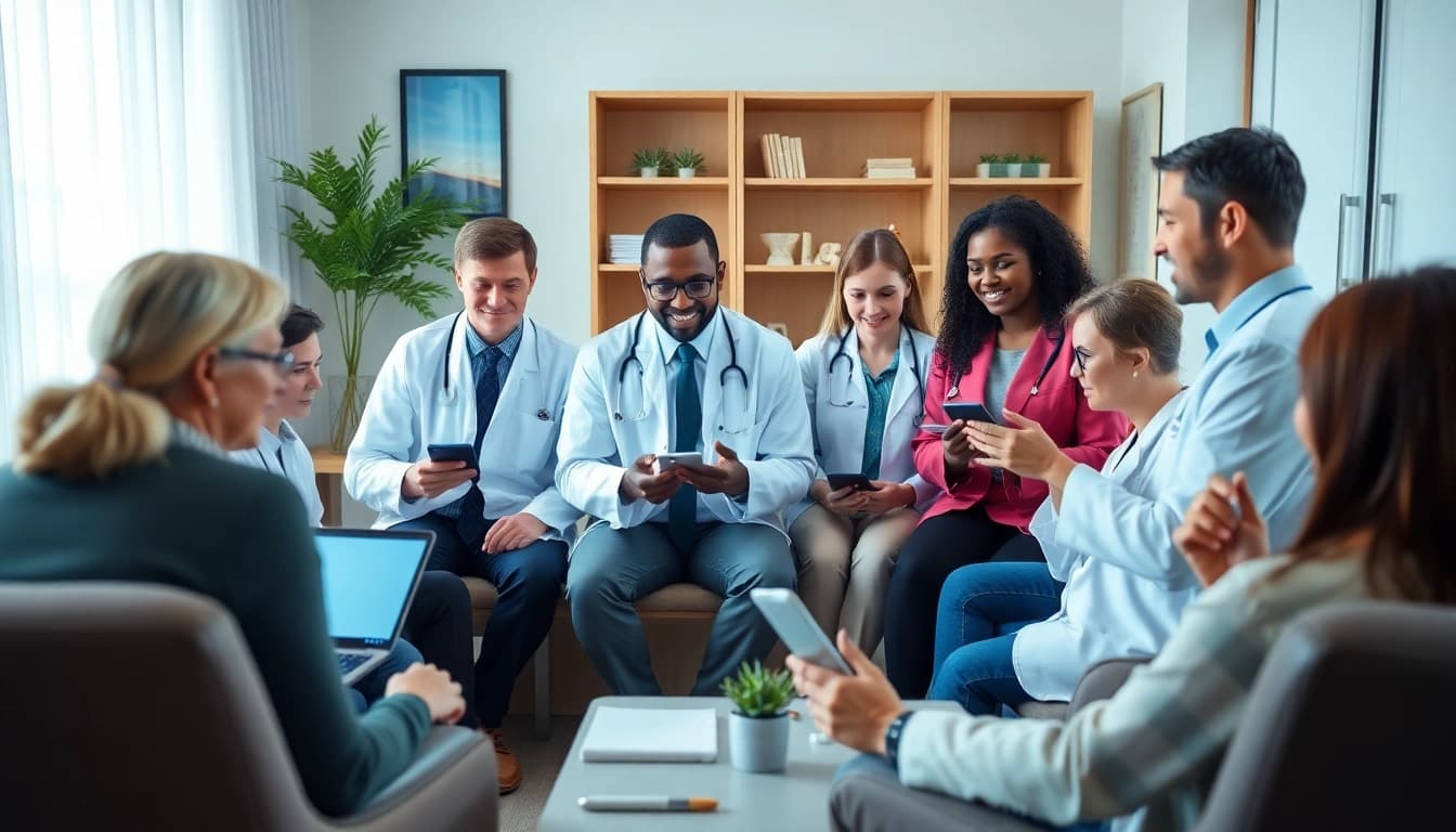 Experience an online doctor visit without insurance in a friendly, modern consultation environment.