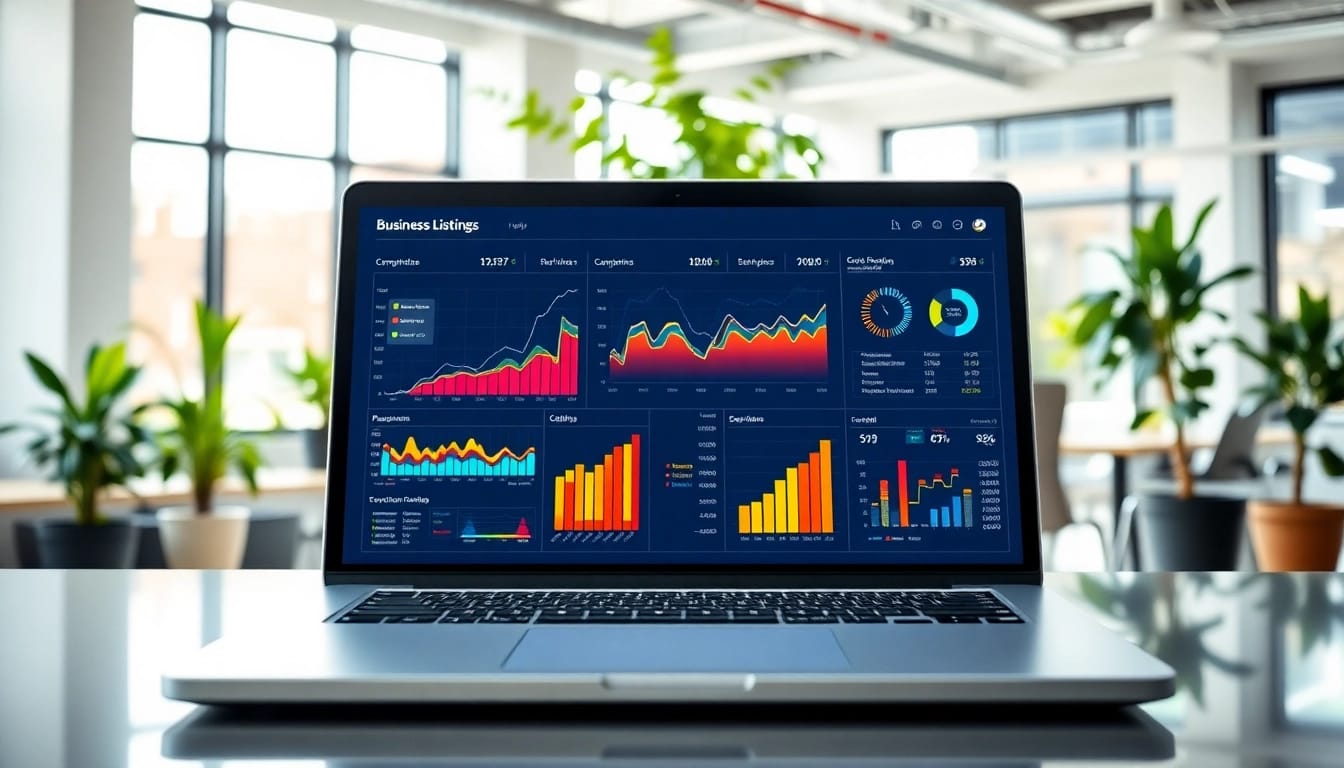 Optimize your Biz Listings with vibrant visuals and engaging data in a modern workspace.