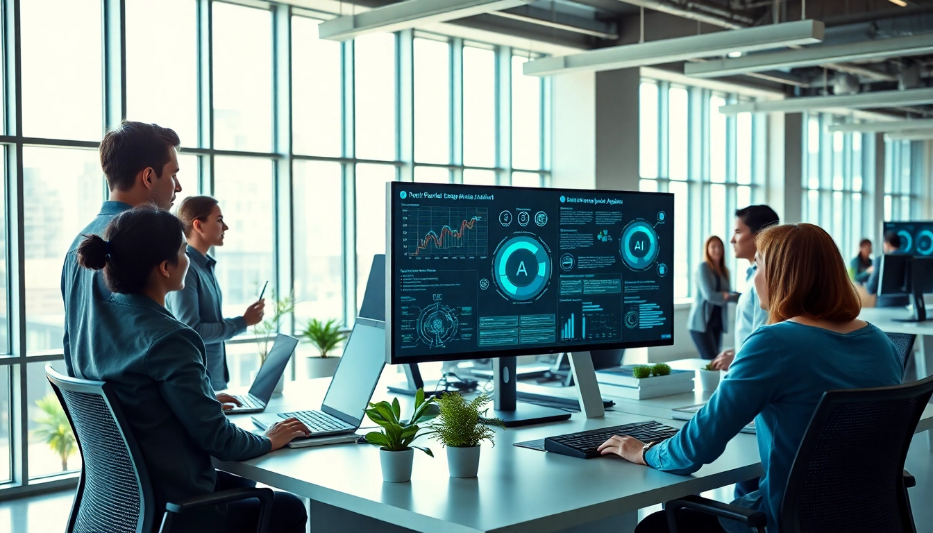 Visual representation of an enterprise assistant enhancing workplace collaboration through AI tools.