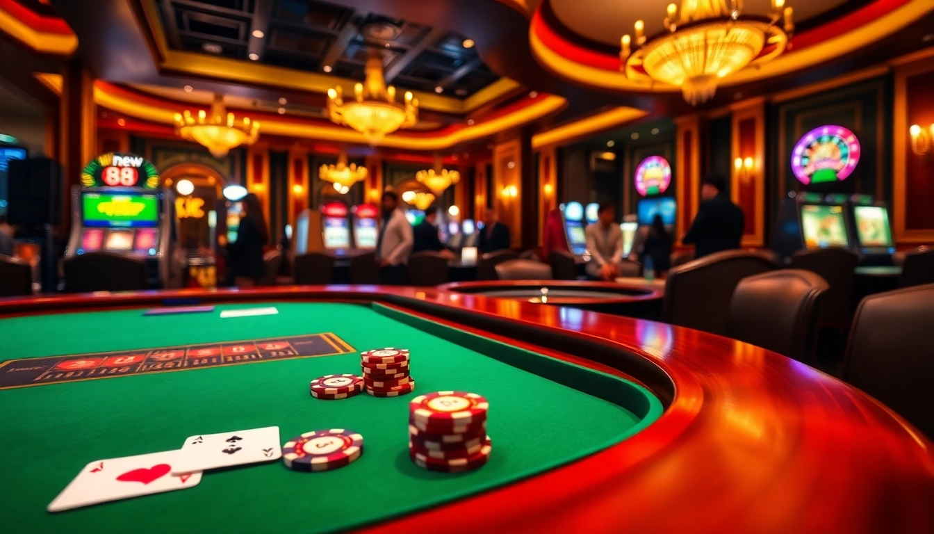 Experience the excitement of new 88 poker tables filled with vibrant chips and cards.