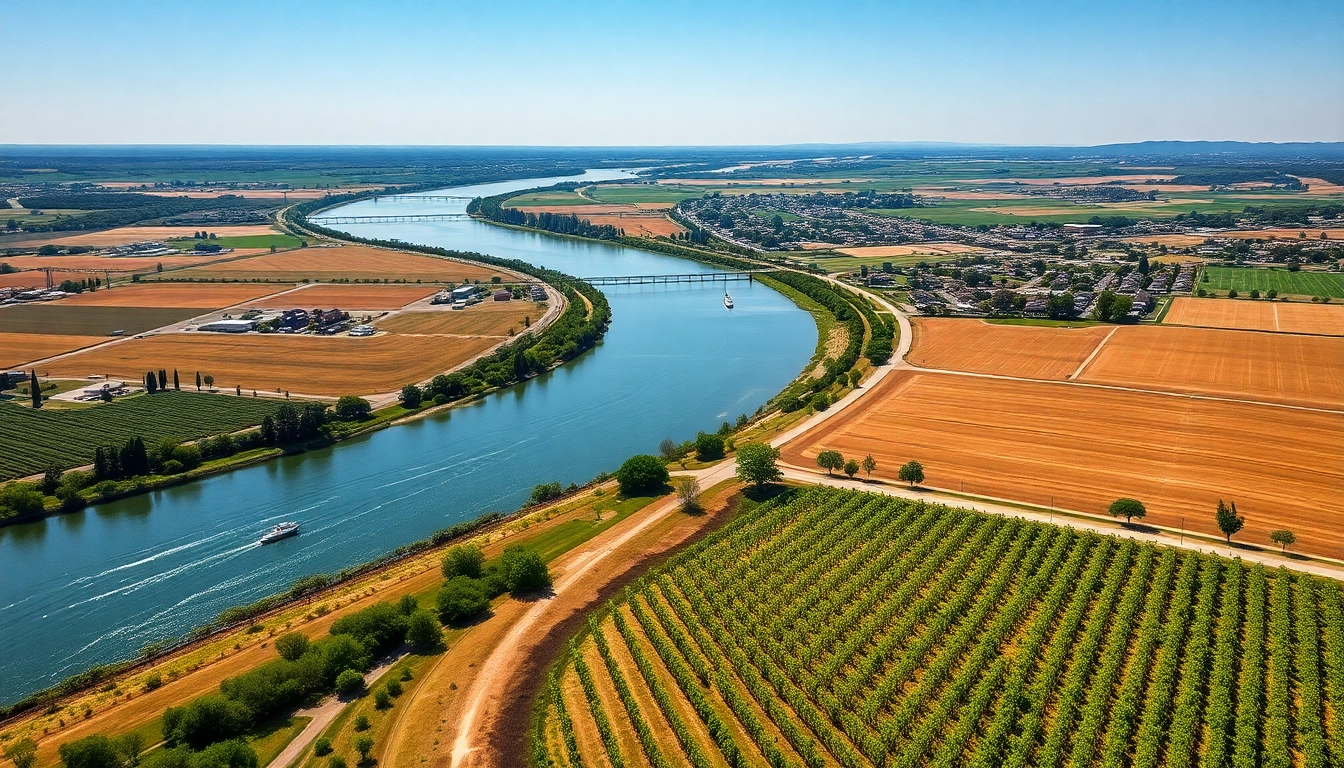 Explore the stunning landscape of Clarksburg, California, featuring rivers and vineyards.