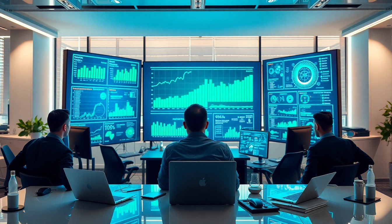 Analyze data with AI for competitive intelligence in a modern office environment.