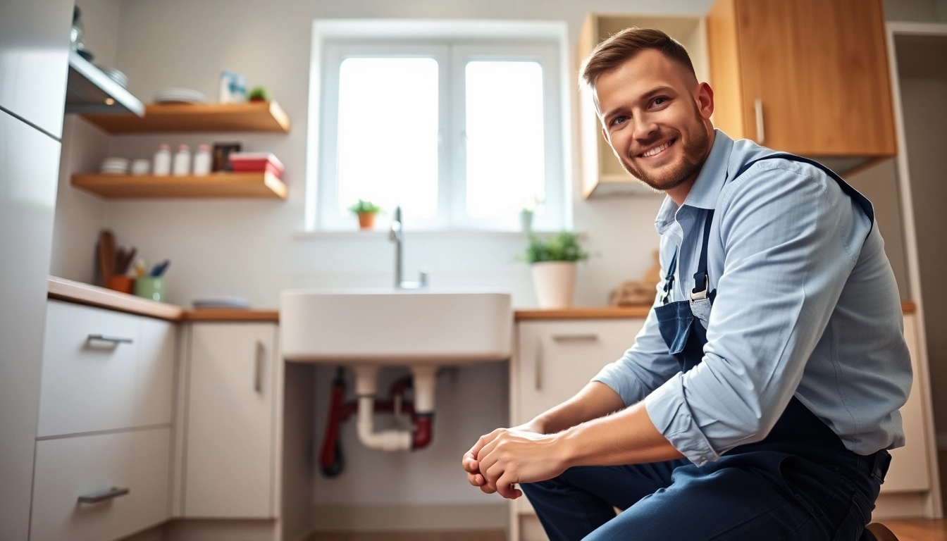 Bristol plumber installing a modern sink, showcasing expertise and professionalism.