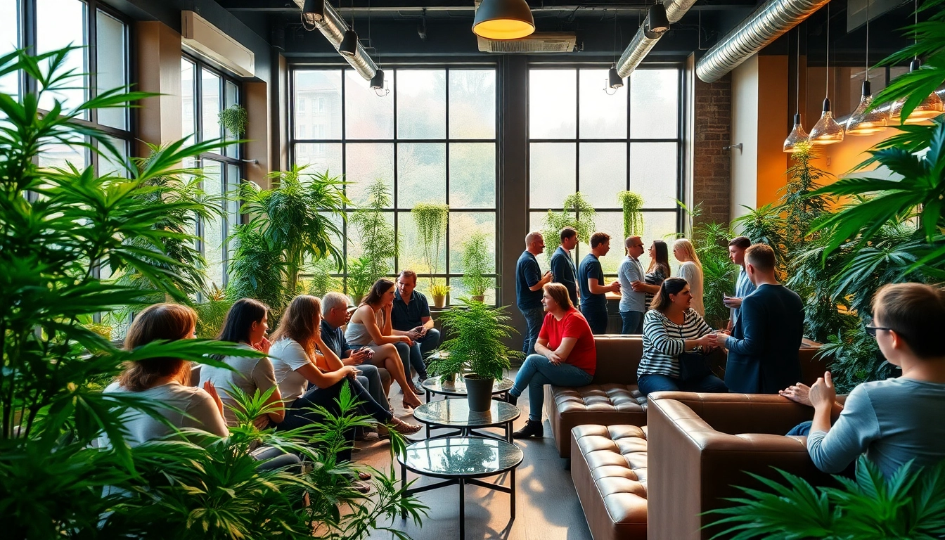 Genießen Sie die entspannte Atmosphäre im cannabis club hamburg mit lebhaften Interaktionen.