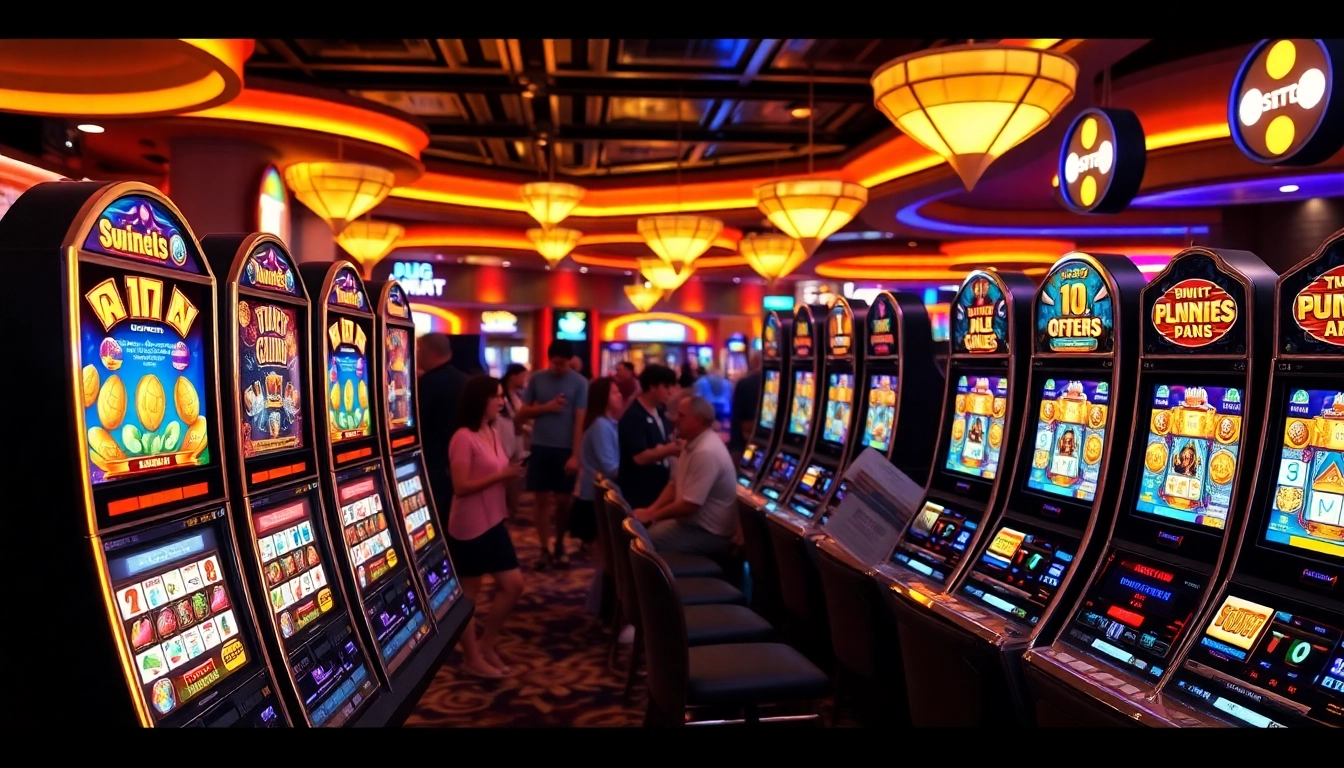 Permainan slot yang menarik di mesin slot yang berwarna-warni dan berkilau.