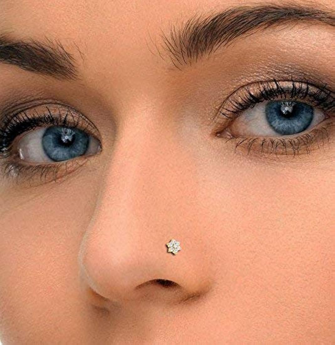 Gold Nose Stud with Diamond | London Diamond Online