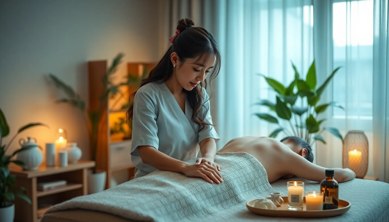 출장마사지 service in a calming home setting with a professional therapist.