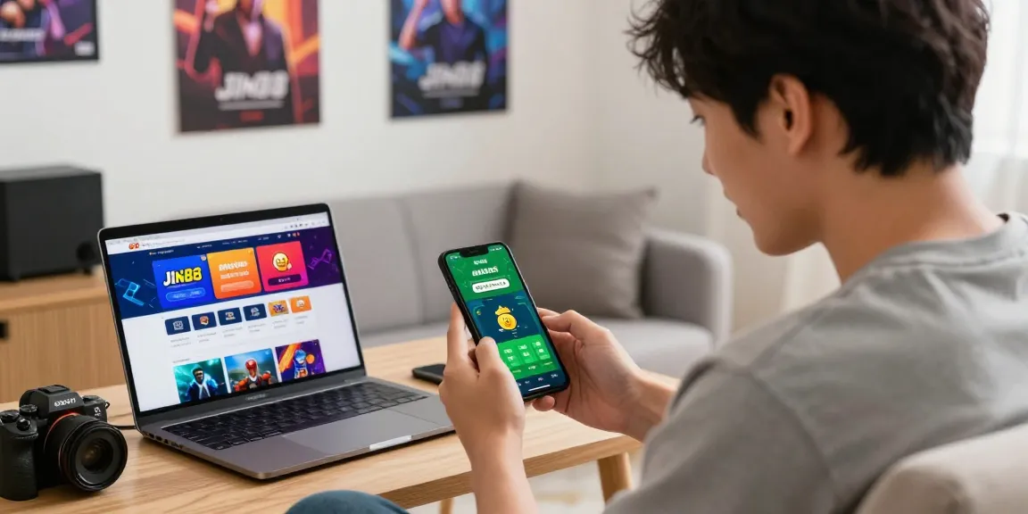 Tải xuống ứng dụng Jin88 trên smartphone với người dùng hào hứng trong không gian hiện đại
