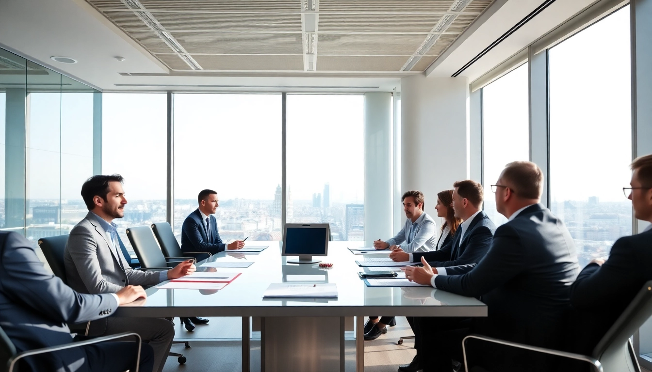 Discussing luxembourg soparfi benefits in a modern office environment.