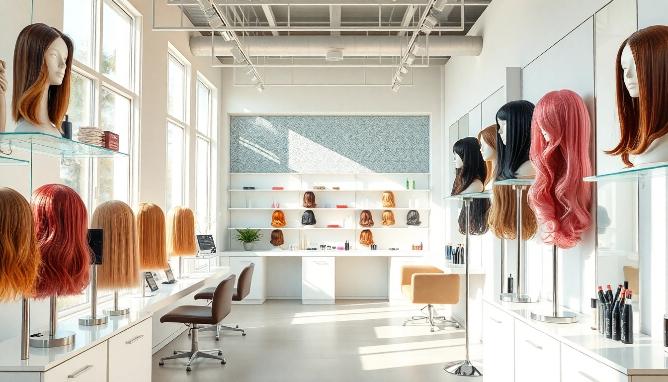 Stylish hair length displays in a modern salon, featuring BOTOL169 products.