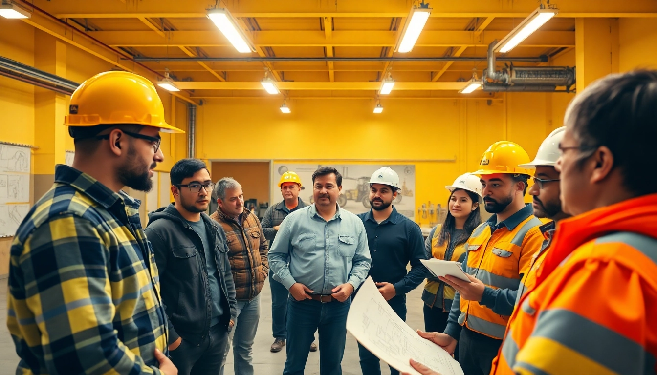 Engaging construction training session showcasing diverse trainees learning safety protocols.
