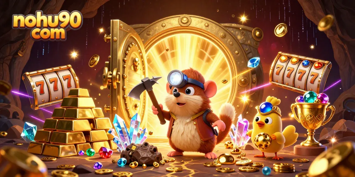 Spin thrilling slots at nohu90 com with colorful treasures and gem-filled action!