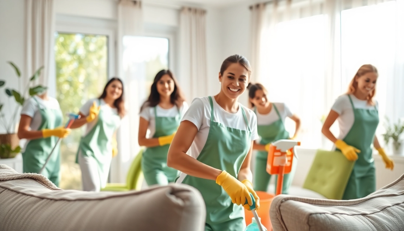 Enhance your home with professional cleaning services near me showcasing a dedicated team in action.
