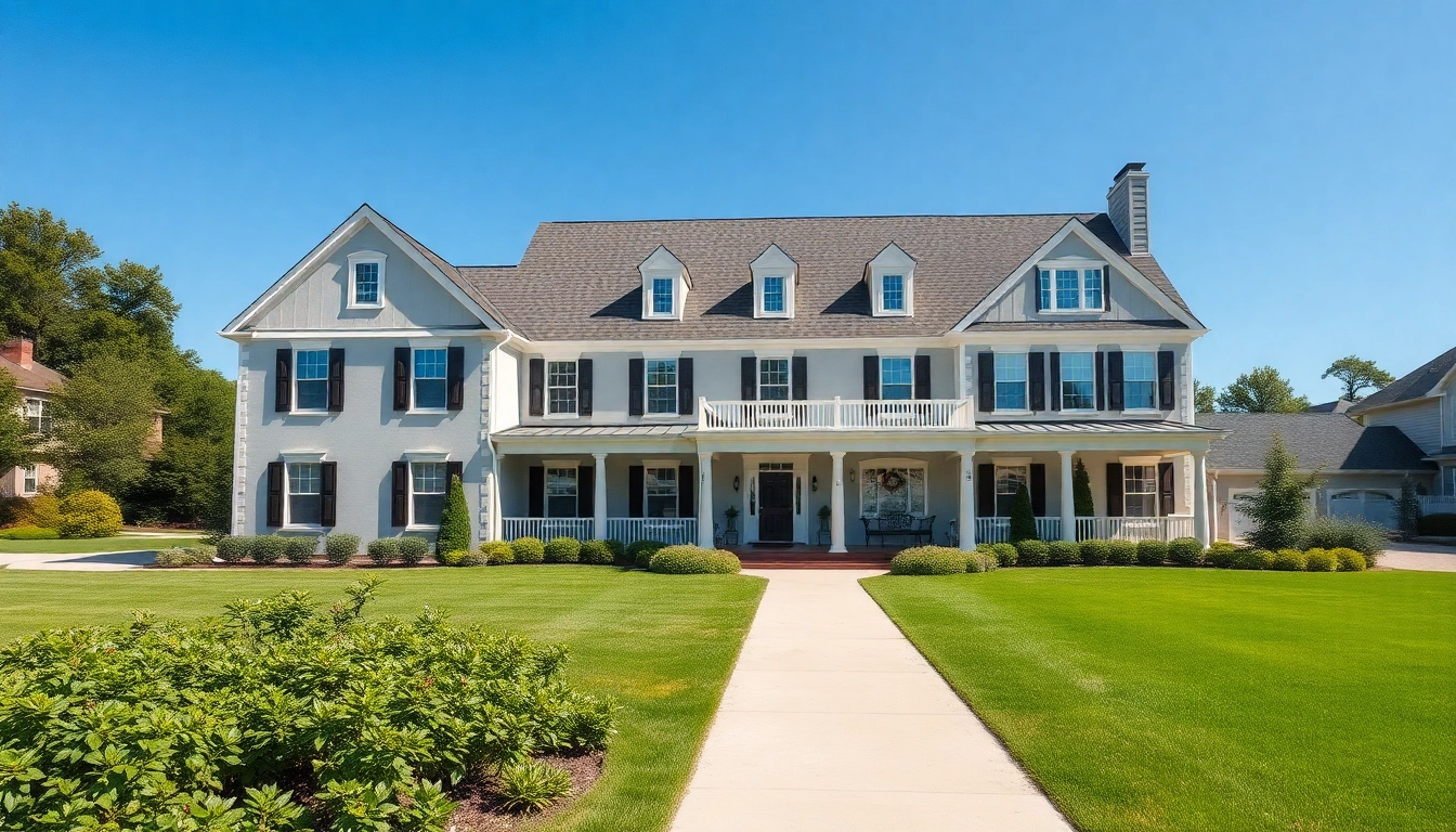 Showcasing colonial home new build construction with classic details and an inviting atmosphere.