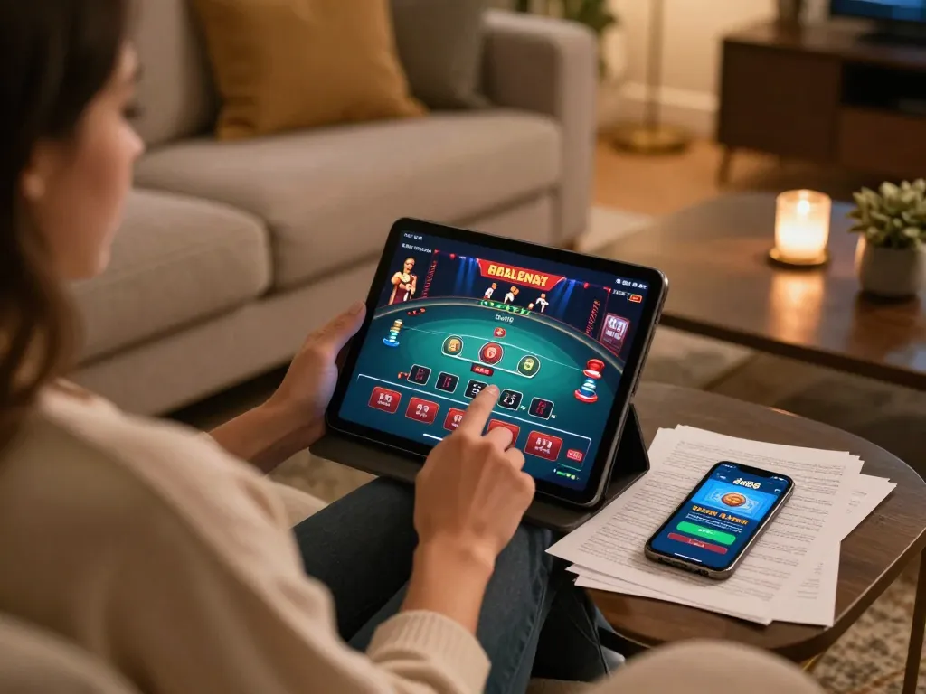 Engaging with the dn88 app for online gambling in a cozy home setting