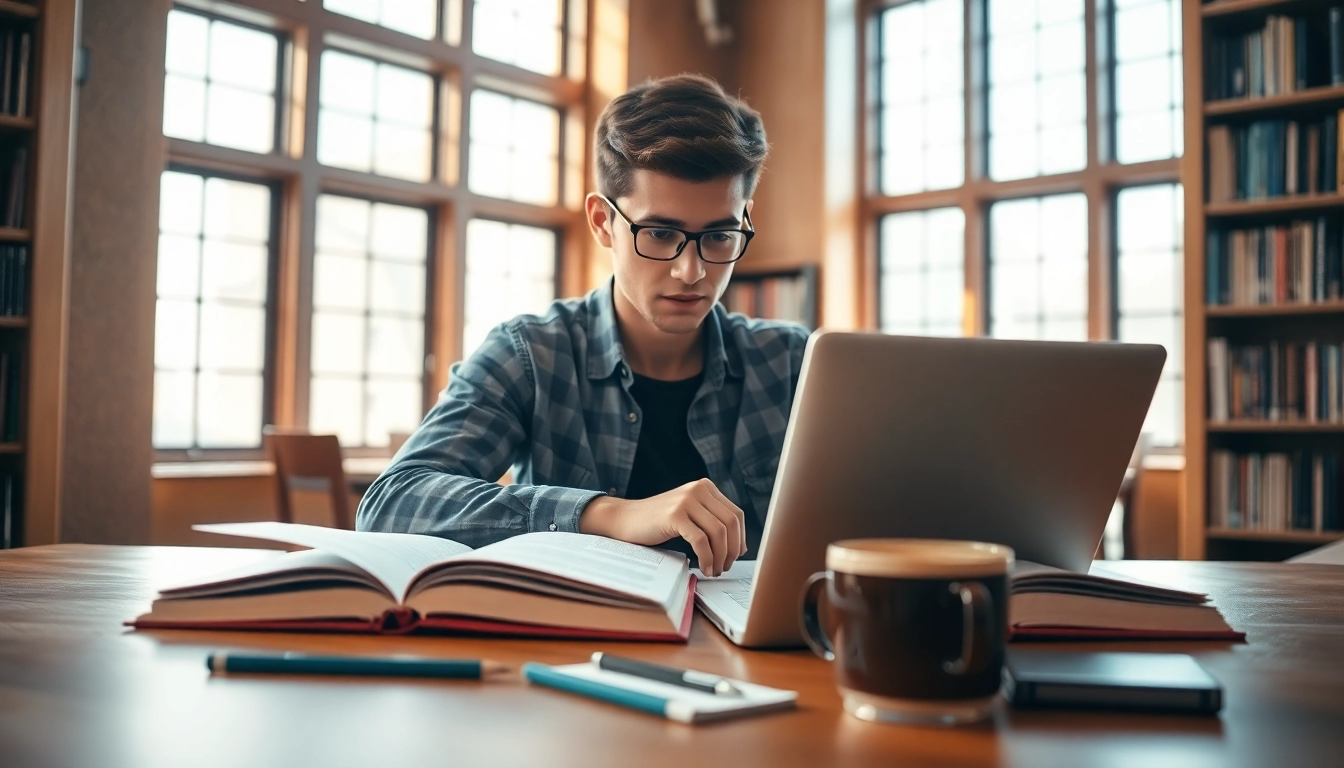 Pay someone to take gre for me with a student engaging deeply in study materials at a desk.