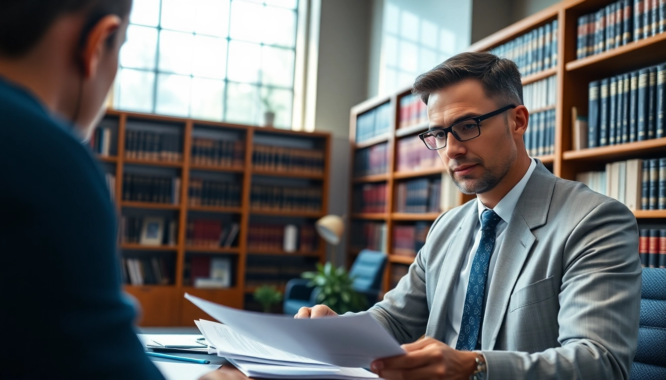 Consultation with a Manassas Personal Injury Lawyer in a modern office setting.