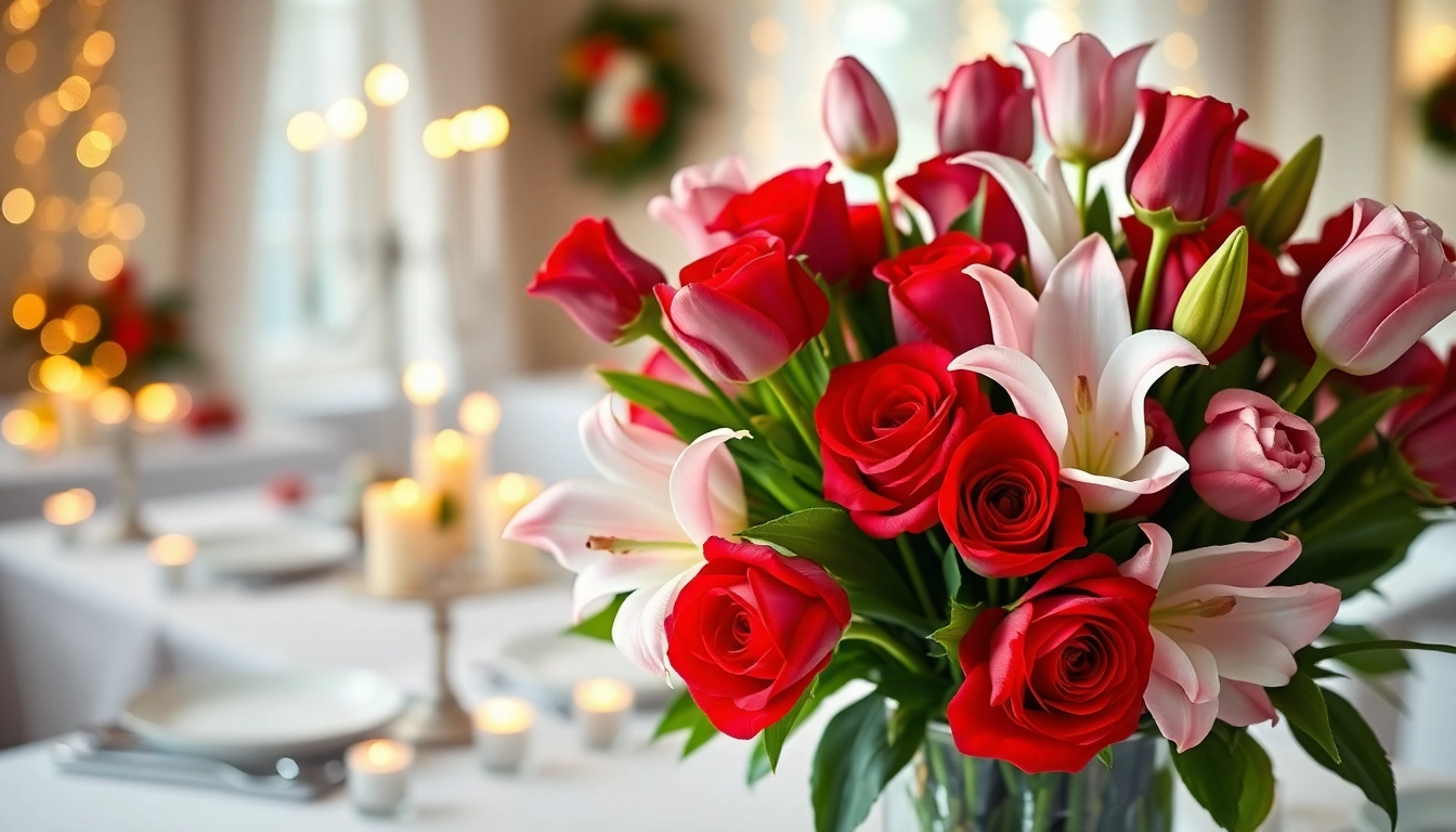 Beautiful valentines flowers bouquet arranged elegantly with vibrant colors and romantic setting.