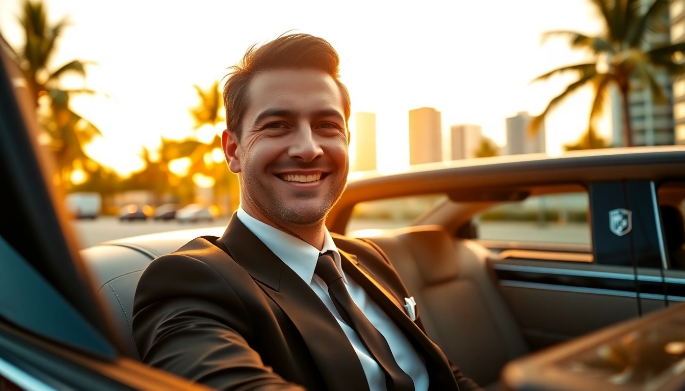 Experience luxury with VIP Miami limo service in a stunning setting.