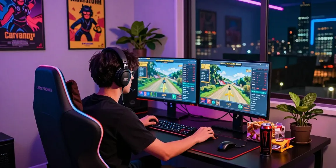 Aviator pro game session featuring a focused player in a vibrant gaming setup.