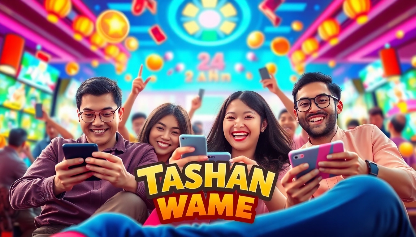 Tashangame players having fun and winning on their devices, showcasing excitement and engagement.