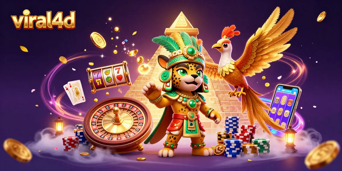 Experience thrilling gameplay with viral4d as cascading coins and colorful poker chips surround a vibrant casino scene.