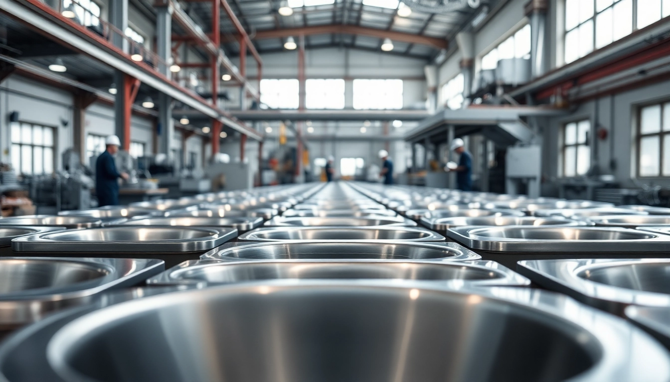 Stainless steel basin factory demonstrating skilled craftsmanship and precision manufacturing.