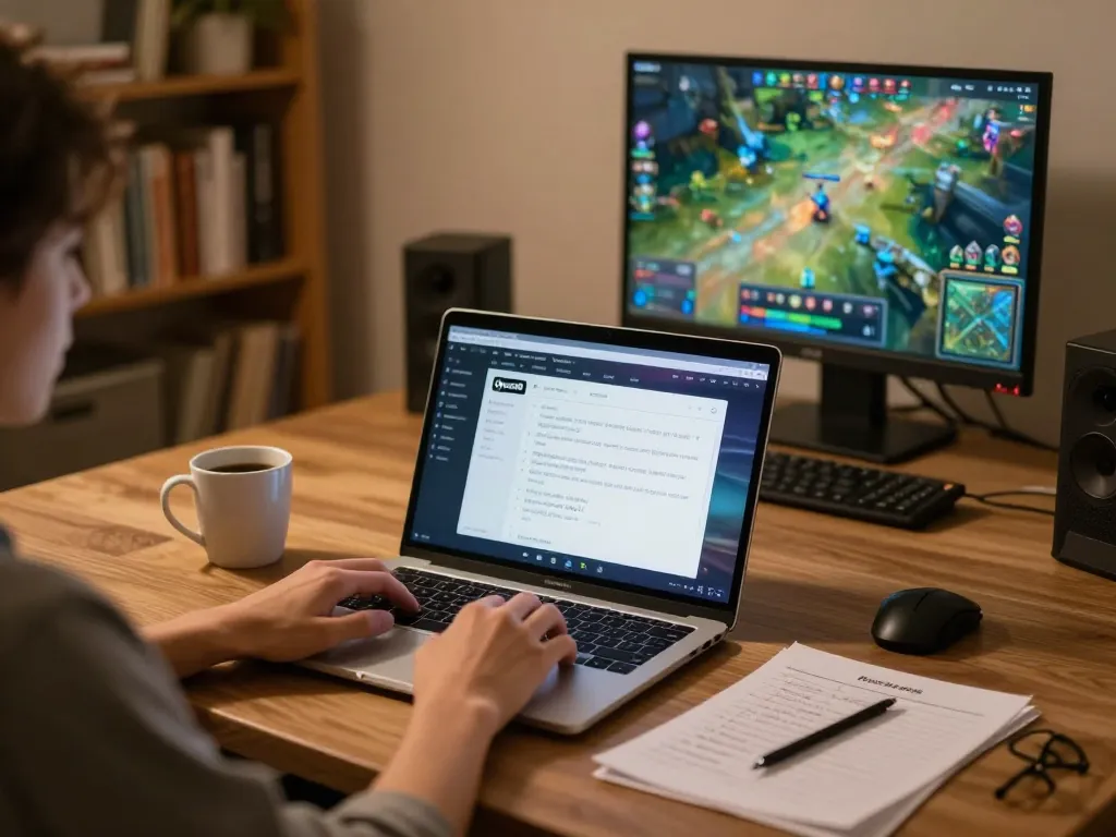 Player engaging with Open88 online casino on laptop, showcasing strategic gameplay and interactive experience.