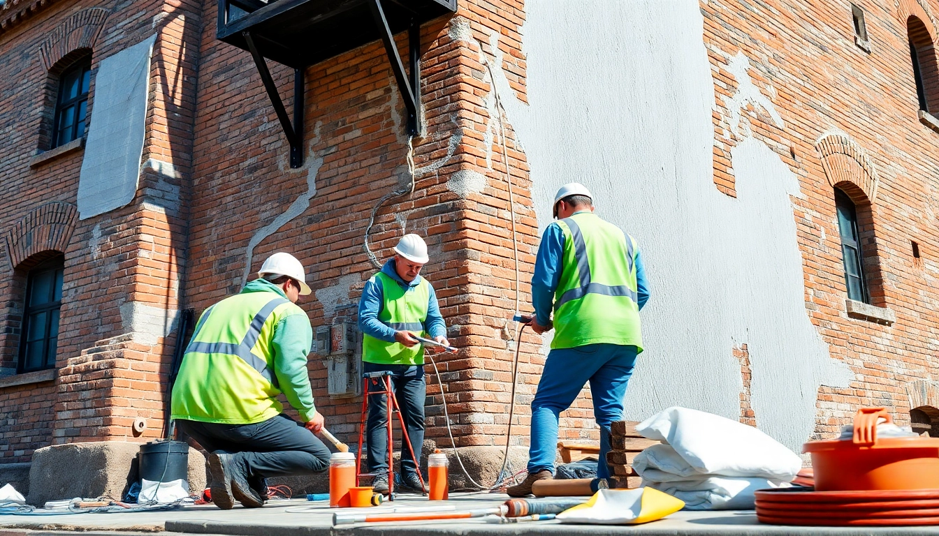 Illustration of heritage preservation and heavy-duty waterproofing application on a historical building.