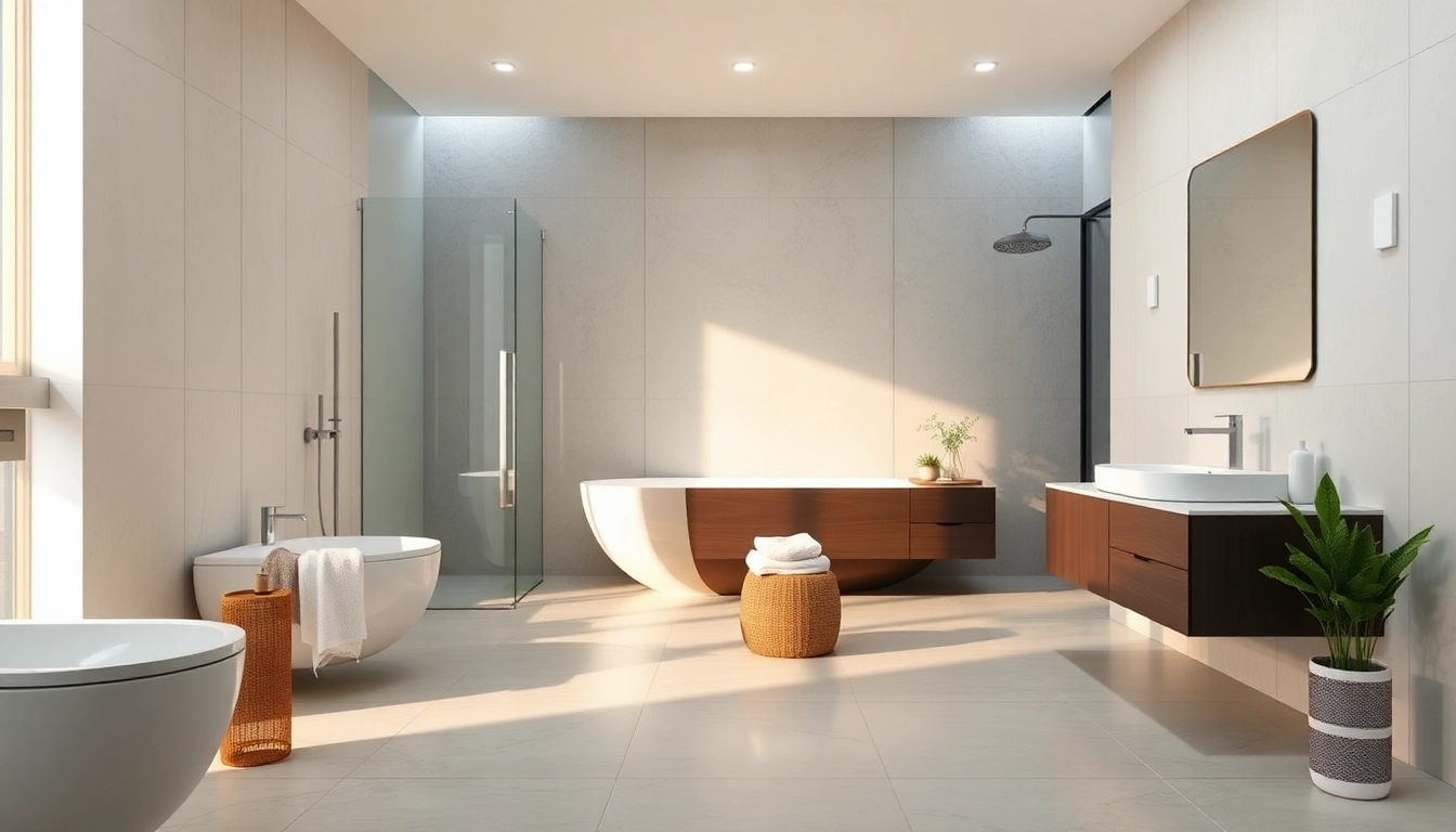 Gestaltung von sonni sanitär im modernen Badezimmer mit eleganten Armaturen und frischen Handtüchern.