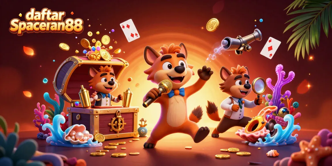 Experience daftar spaceman88 at a vibrant casino with hyenas mixing drinks and telling jokes.