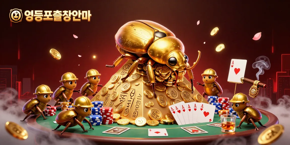 Engage with 영등포출장안마 through vibrant casino action and dynamic characters in a rich illustration.