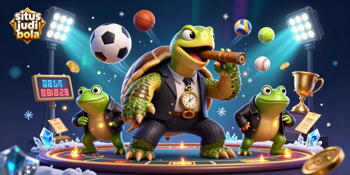 Experience thrilling situs judi bola action with vibrant characters and dynamic sports elements in this lively illustration.