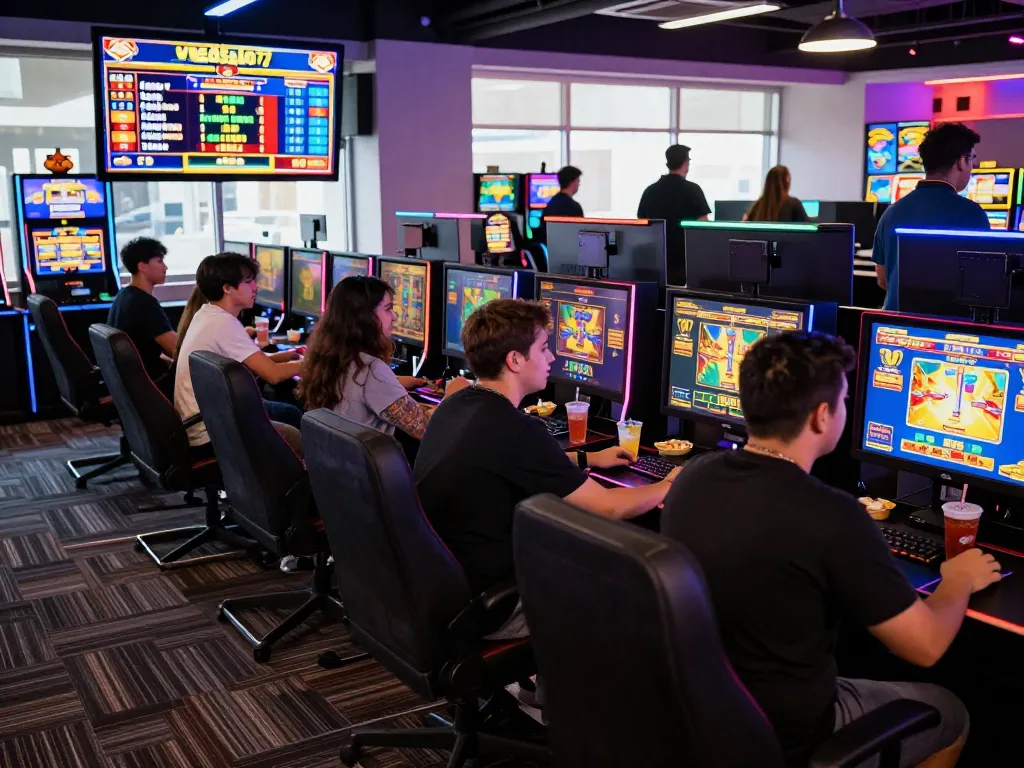 Engaged players on vegasslot77.com enjoying vibrant online gaming atmosphere.