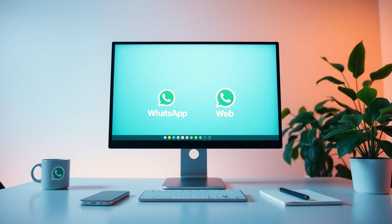 WhatsApp Web interface displayed on a professional desktop setup for effective communication