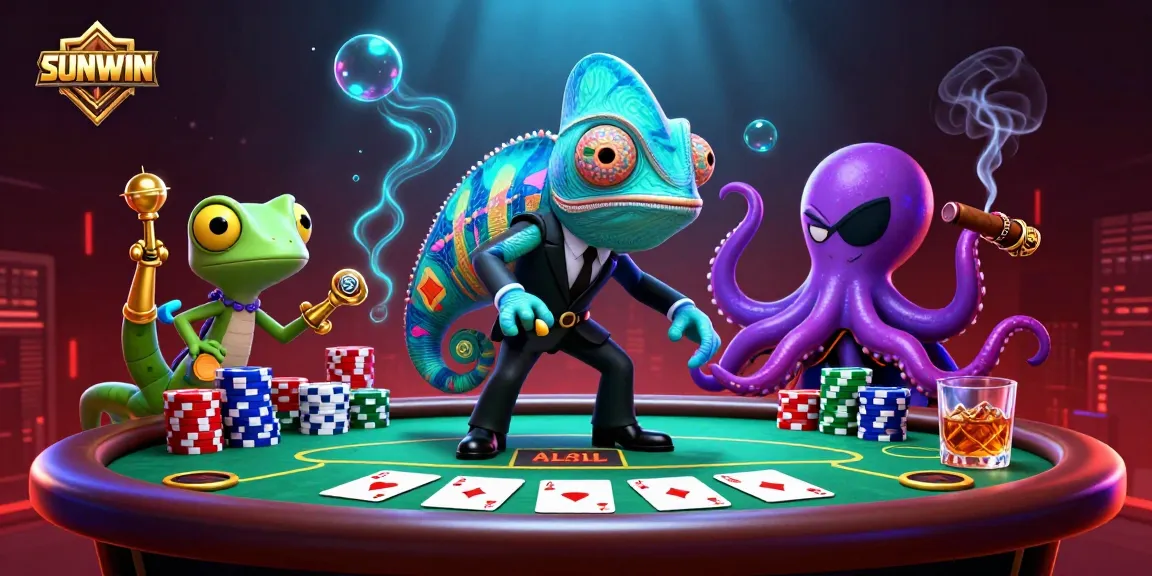 SUNWIN offers thrilling poker adventures with exciting characters in a vibrant casino scene.