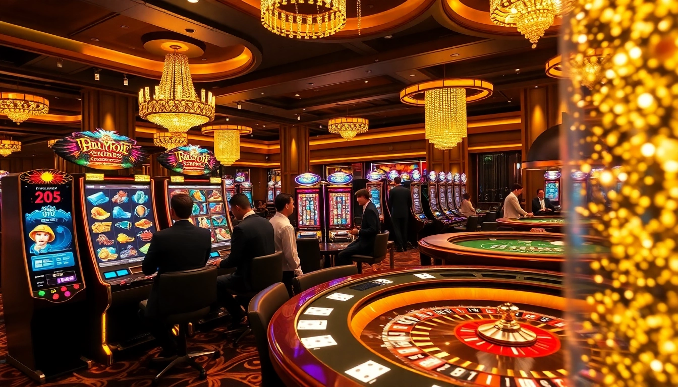 Players engaging with an exciting pragmatic slot game in a vibrant casino environment