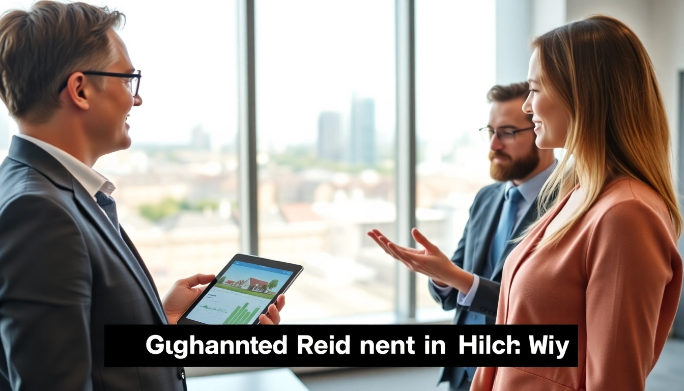 Real estate consultation on guaranteed rent in High Wycombe in a modern office environment.