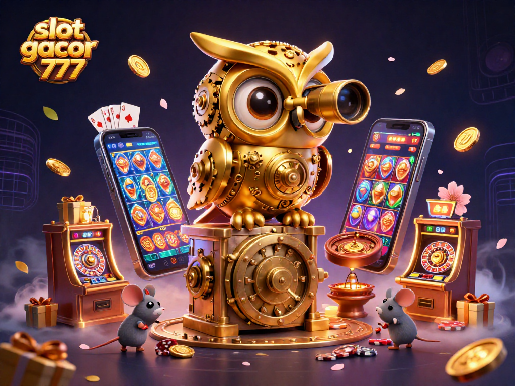 Experience thrilling gameplay with slot gacor 777 at our vibrant casino scene featuring a golden owl.