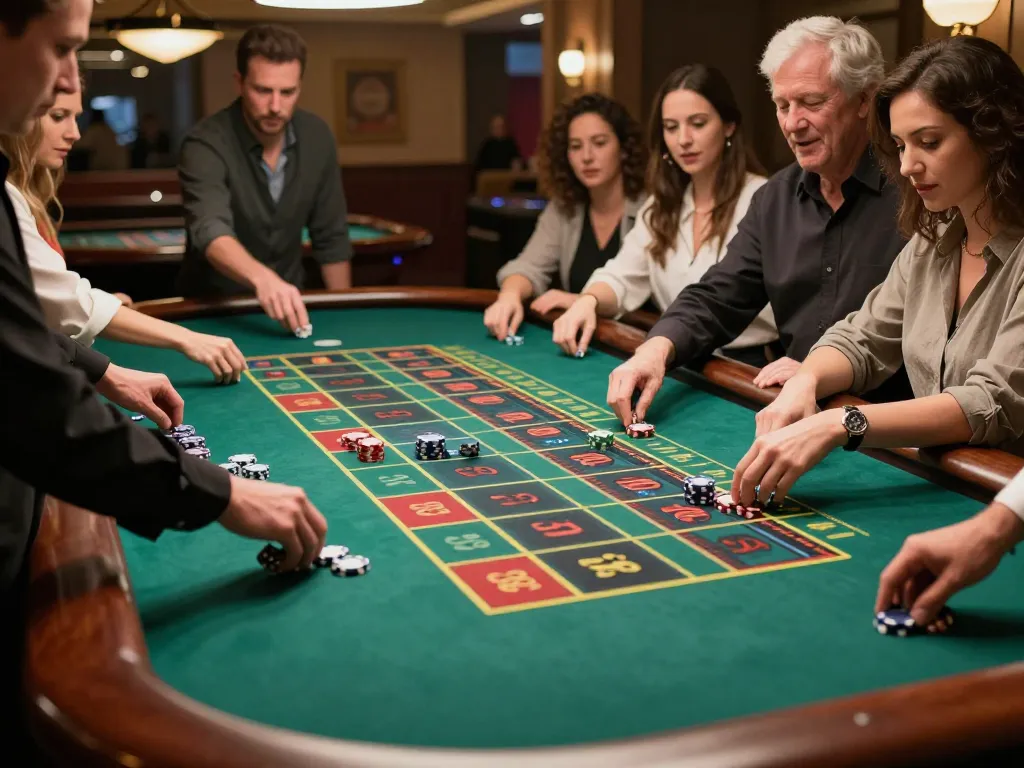 Engaged players place bets on the roulette table, enhancing their gaming strategy and experience with giường bệnh nhân.