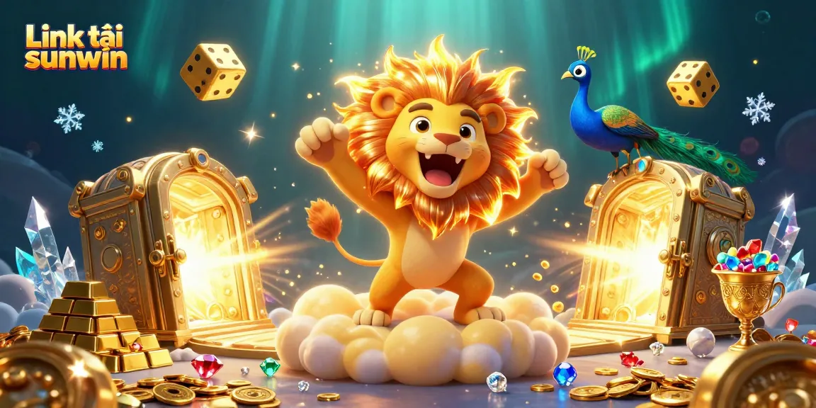 Experience the thrill of Link tải sunwin with a vibrant casino-themed 3D illustration.
