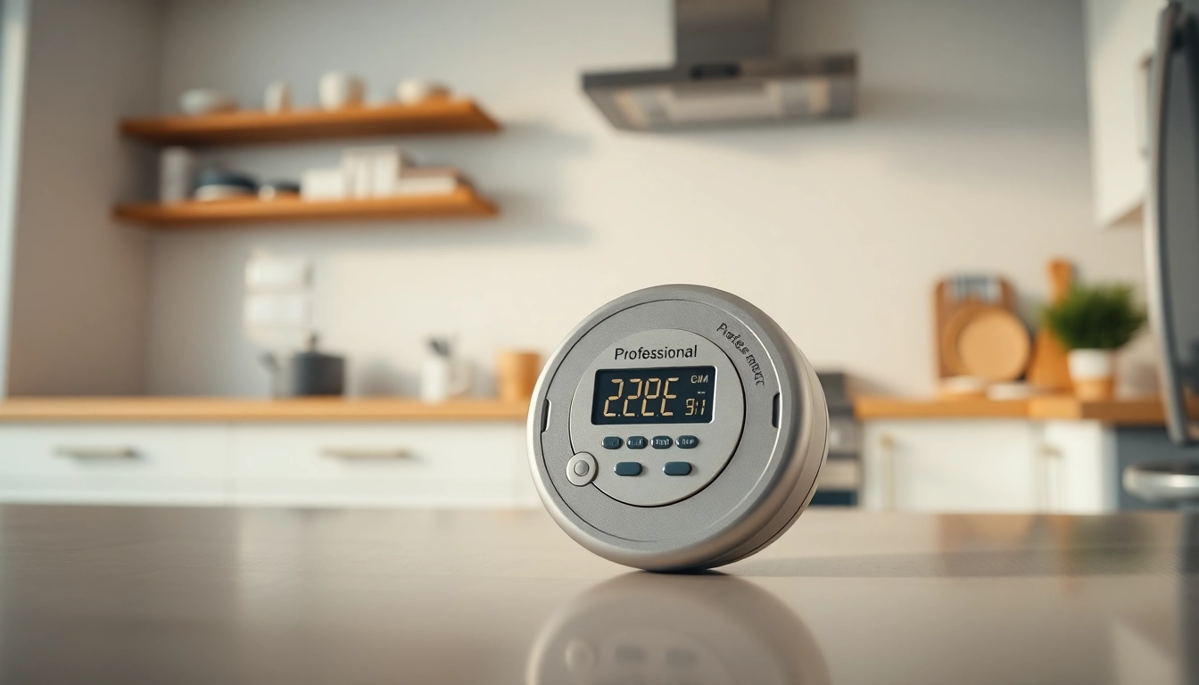 carbon monoxide detector beeping alerts to potential hazards in a home setting