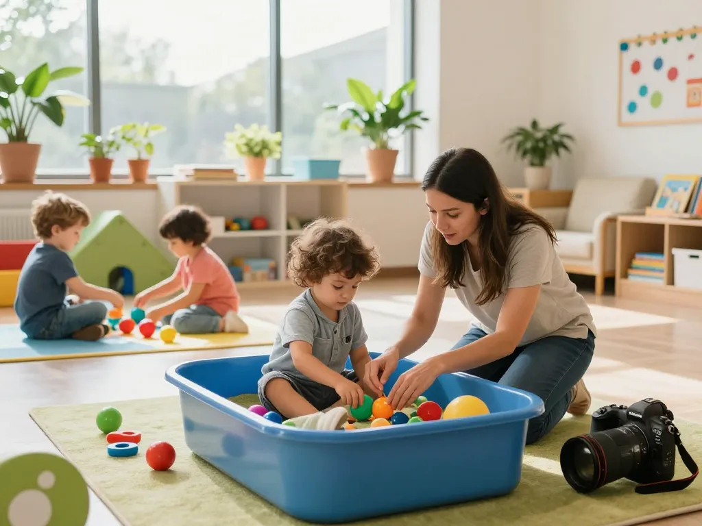 Engaging scene showcasing Occupational Therapy Sydney for children, highlighting supportive therapy in a vibrant environment.