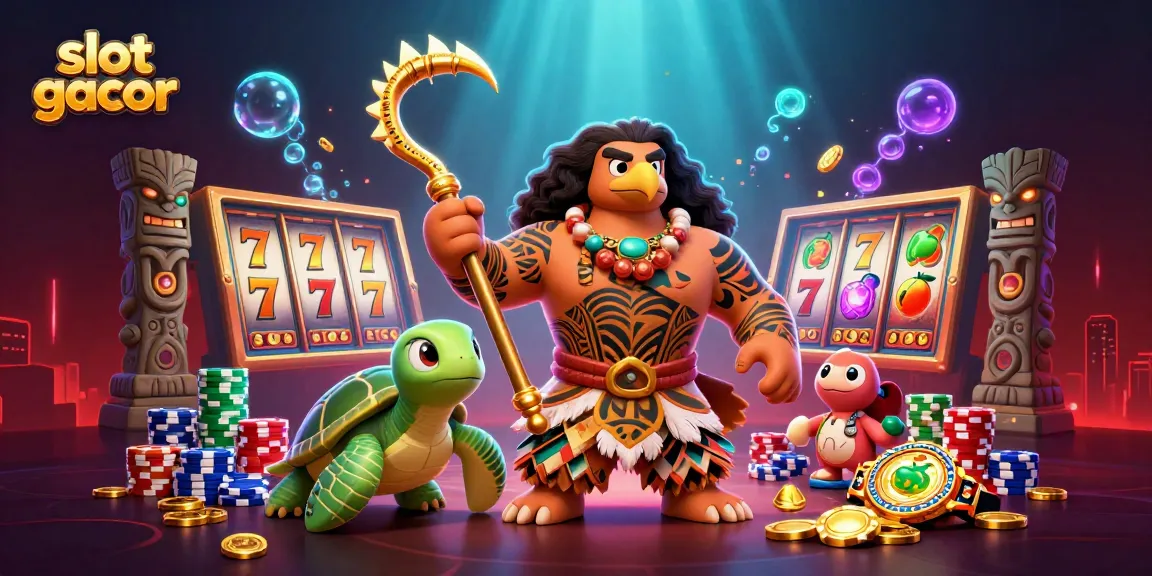 Engage with slot gacor through vibrant 3D illustration of whimsical characters enjoying the thrill of gambling.