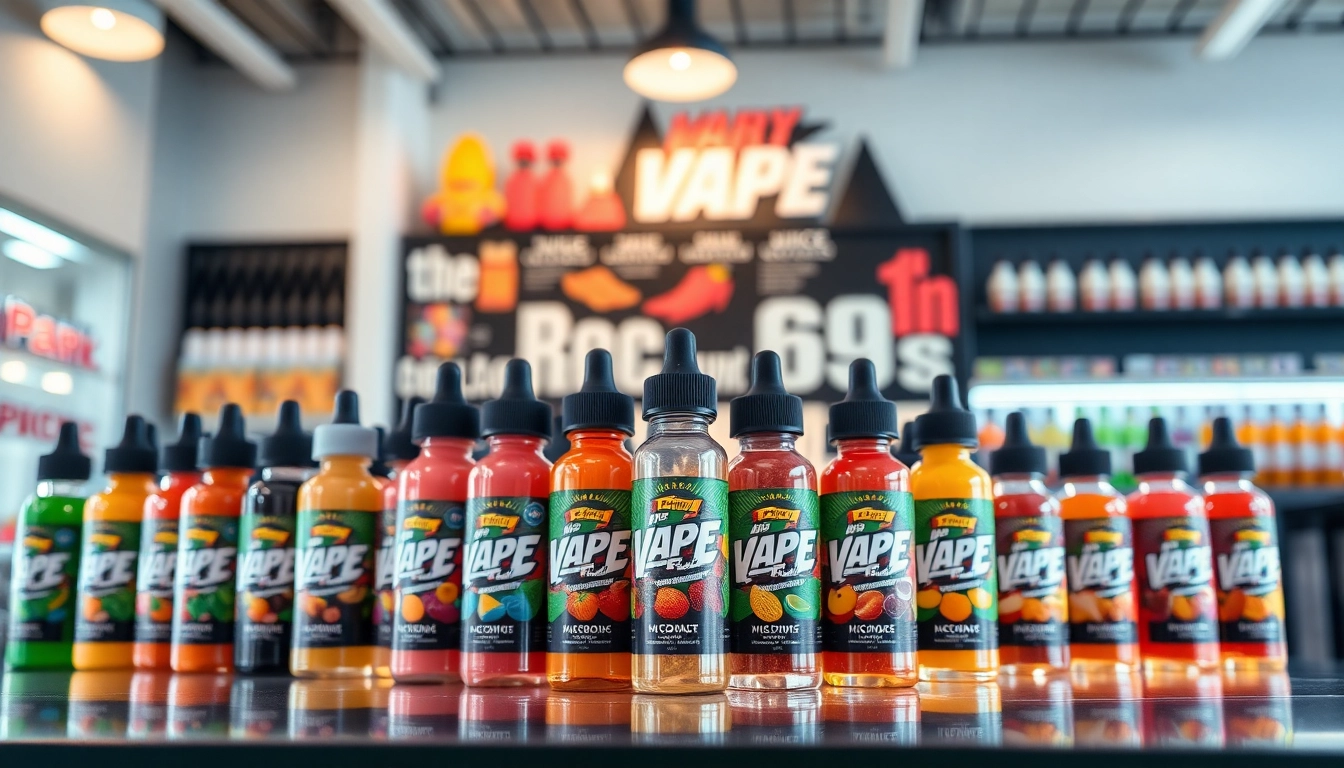 Shop quality vape juice at Vape Juice Depot displaying vibrant flavors and sleek designs.