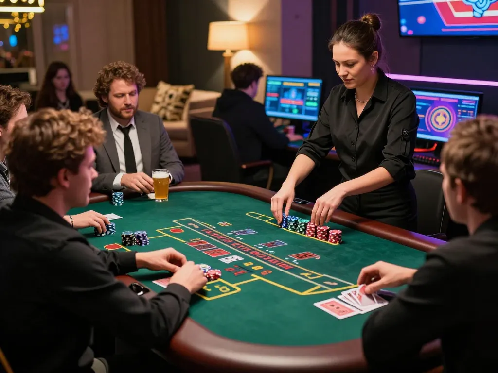 Players engaging in live dealer blackjack at manclub, enjoying a sophisticated online gaming experience